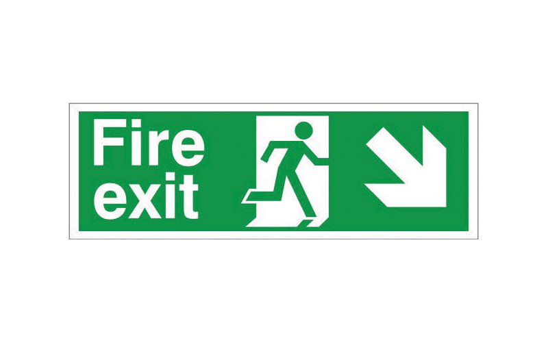 Fire Exit Sign Arrow Down Right